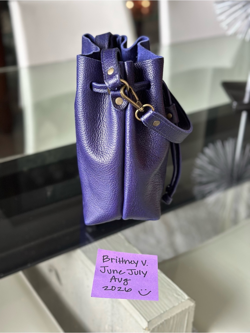 Cobalt Small Bucket Bag Portland Leather Goods - Picture 5 of 10